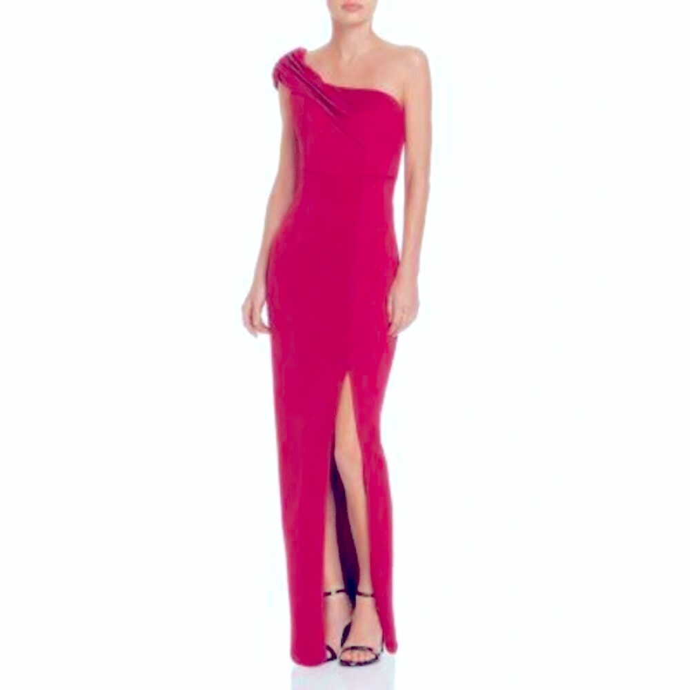 Elegant One Shoulder Red Dress